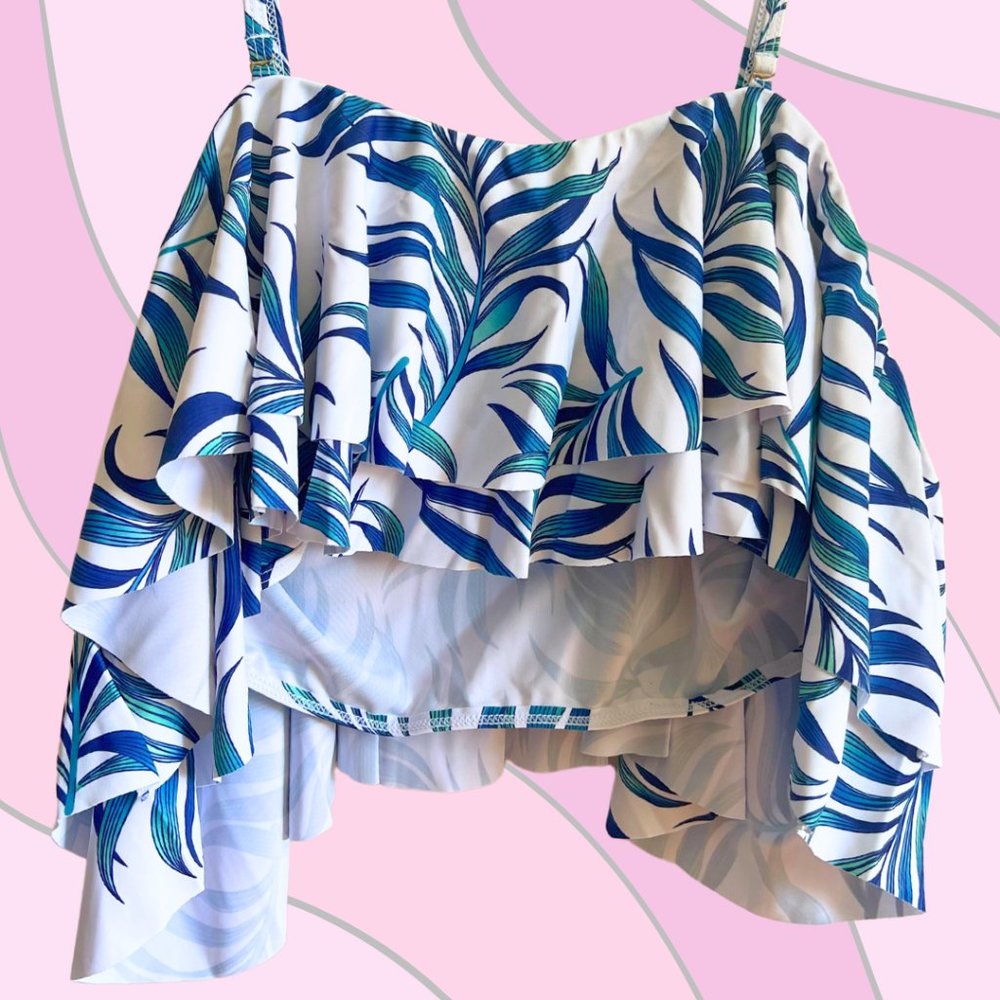 Tempt Me Womens Swimsuit Ruffle Off Shoulder Bathing Suit Top Size XL (New)